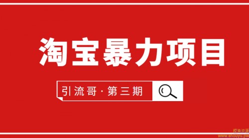 引流哥·第3期淘宝暴力项目：每天10-30分钟的空闲时间，有淘宝号，会玩淘宝