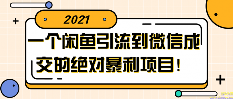 一个闲鱼引流到微信成交的绝对暴利项目！【视频教程】