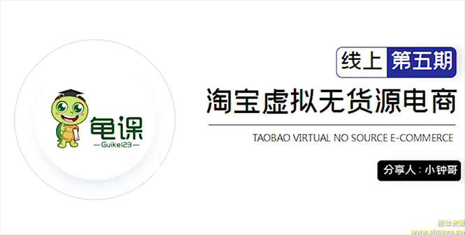 龟课·淘宝虚拟无货源电商5期，全程直播 现场实操，一步步教你轻松实现躺赚